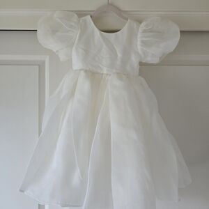 Elegant White Puff Sleeve Dress